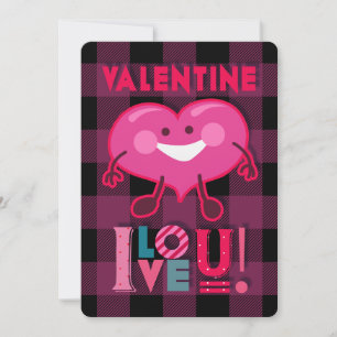 Cartes Pour Fêtes Annuelles Valentine Je T'Aime ! Caractère Coeur mignon, Plai