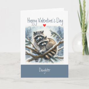 Cartes Pour Fêtes Annuelles Valentine Love Raccoon Baisers fille