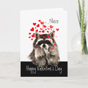 Cartes Pour Fêtes Annuelles Valentine Love Raccoon Kisses Niece