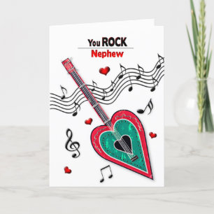 Cartes Pour Fêtes Annuelles Valentine NephewHeart Guitare Musique