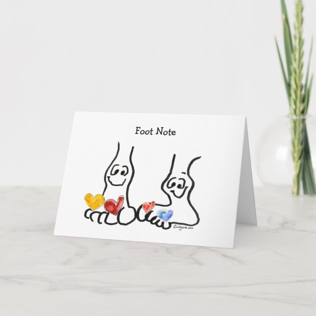 Cartes Pour Fêtes Annuelles Valentine Note de pied Cartoon Cartoon Cartoon Car (Devant)