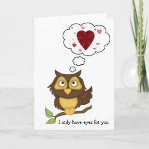 Cartes Pour Fêtes Annuelles Valentine Owl-Cute Hearts