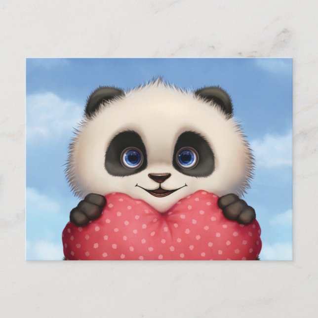 Cartes Pour Fêtes Annuelles Valentine Panda (Devant)