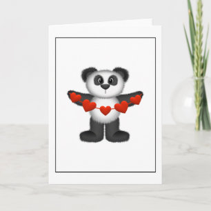 Cartes Pour Fêtes Annuelles Valentine Panda Bear