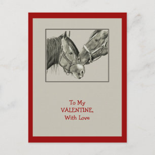 Cartes Pour Fêtes Annuelles Valentine : Pousser du nez de chevaux : Art