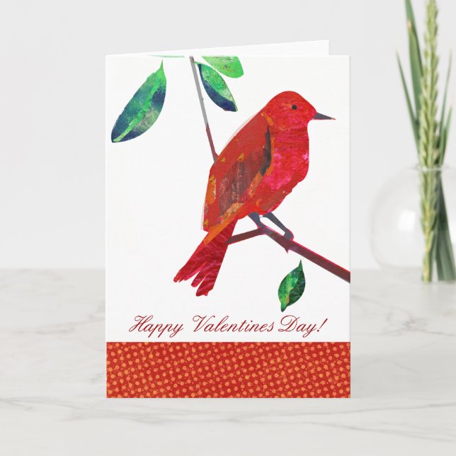 Cartes Pour Fêtes Annuelles Valentine Red Bird (Devant)