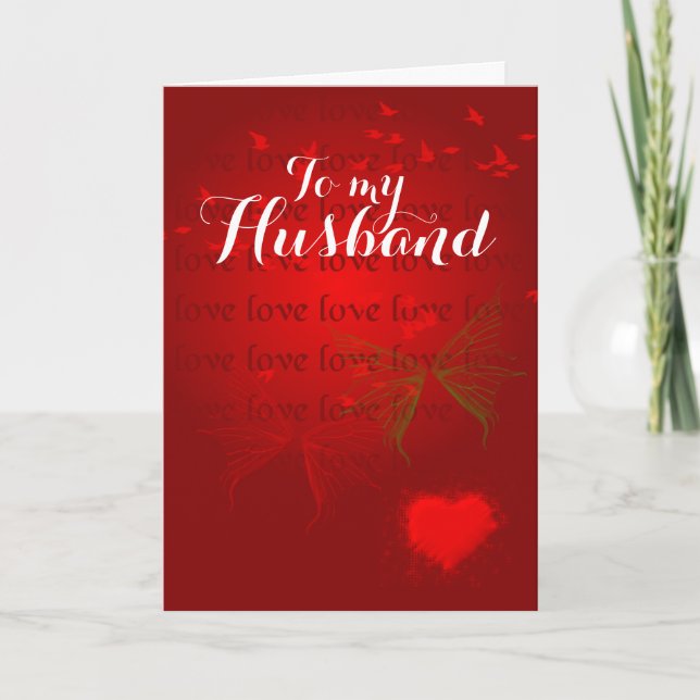 Cartes Pour Fêtes Annuelles Valentine Red Hearts for Husband (Devant)