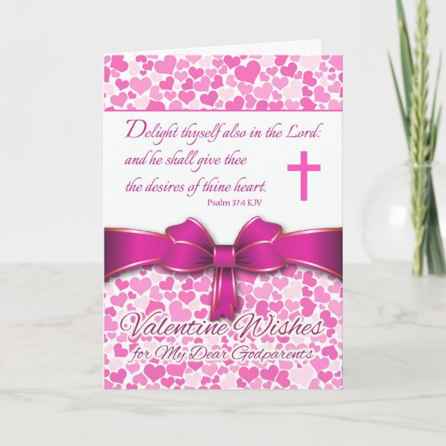 Cartes Pour Fêtes Annuelles Valentine religieux pour des parrains, 37:4 de (Devant)