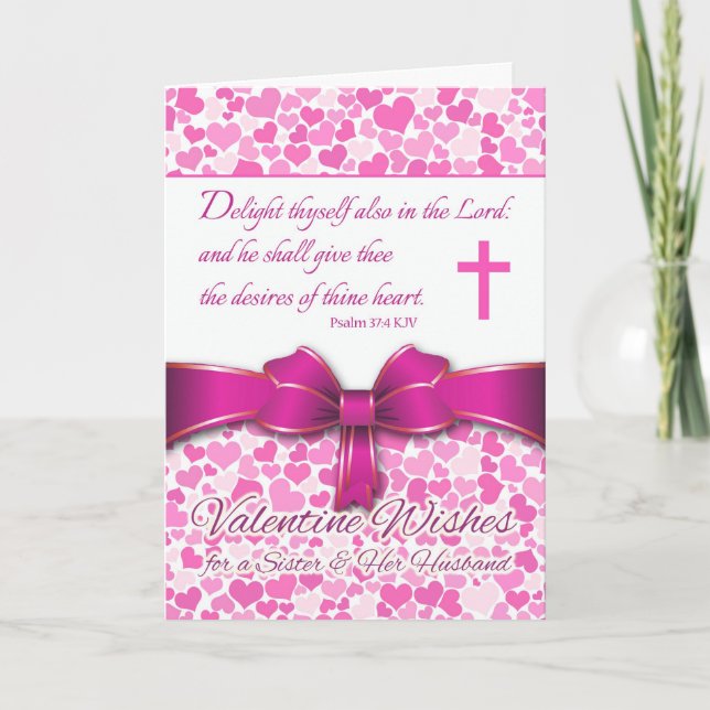 Cartes Pour Fêtes Annuelles Valentine religieux pour la soeur et le mari, (Devant)