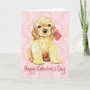 Cartes Pour Fêtes Annuelles Valentine Rose Cocker