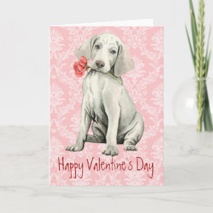 Cartes Pour Fêtes Annuelles Valentine Rose Weimaraner