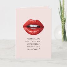 Valentine’s Day Flirty Red Lips Love Card