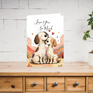 Cartes Pour Fêtes Annuelles Valentine’s Dog Greeting Card