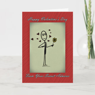 Cartes Pour Fêtes Annuelles Valentine Secret Admirer Stick Personne