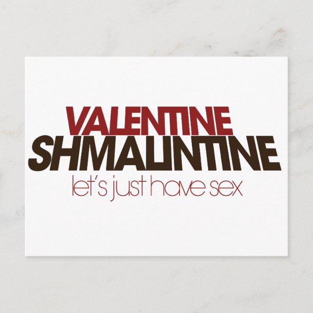 Cartes Pour Fêtes Annuelles Valentine Shmalintine (Devant)