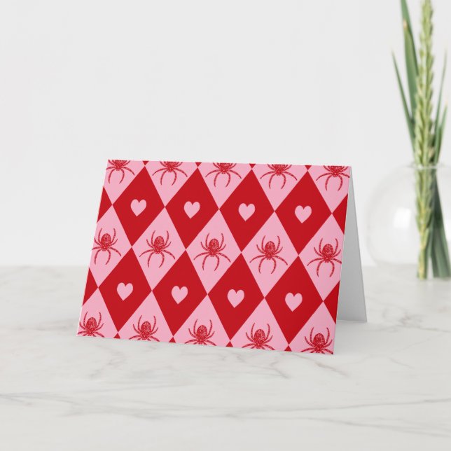 Cartes Pour Fêtes Annuelles Valentine Spiders (Devant)
