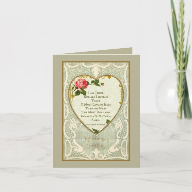 Cartes Pour Fêtes Annuelles Valentine St Louis De Montfort Prayer (Devant)