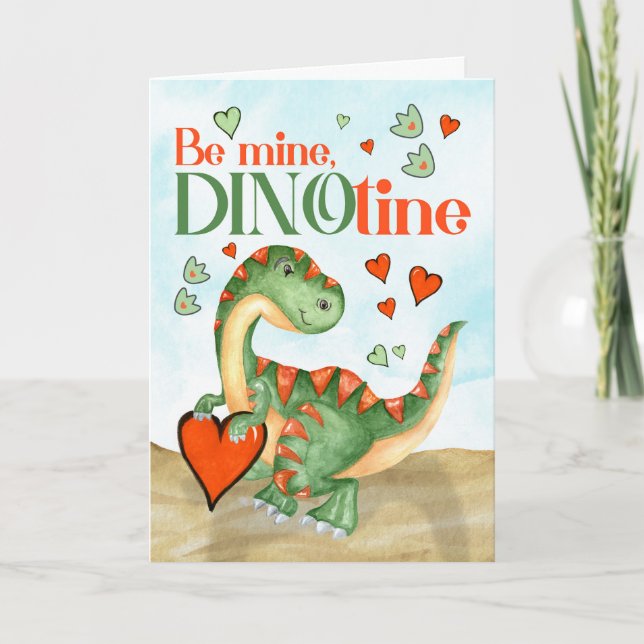 Cartes Pour Fêtes Annuelles Valentine T-Rex Dinosaur Be Mine DINOtine (Devant)