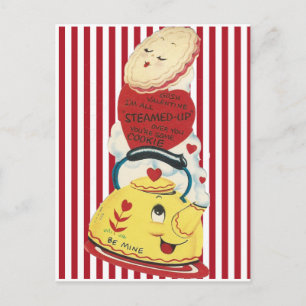 Cartes Pour Fêtes Annuelles Valentine Tea vintage Avec Grandes