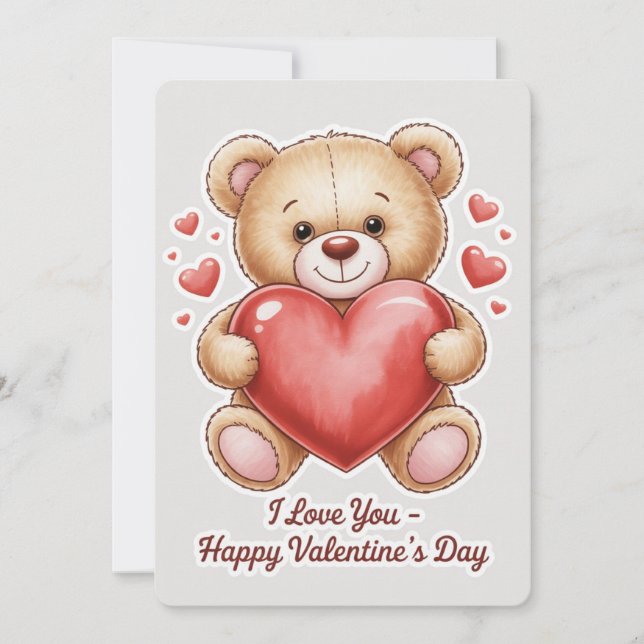 Cartes Pour Fêtes Annuelles Valentine teddy bear (Devant)