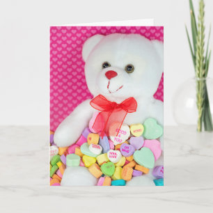 Cartes Pour Fêtes Annuelles Valentine Teddy Bear dans Candy Hearts