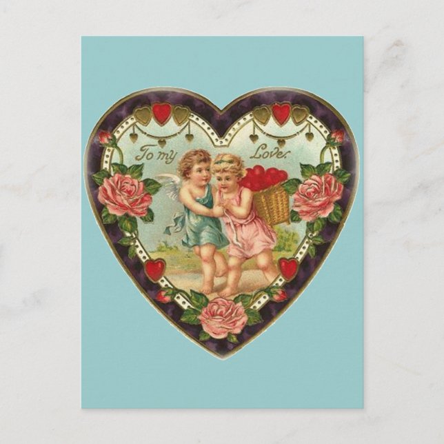 Cartes Pour Fêtes Annuelles Valentine victorien à mon amour II (Devant)