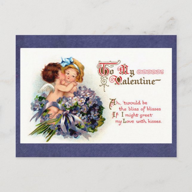 Cartes Pour Fêtes Annuelles Valentine victorien "le bonheur cupidons de (Devant)