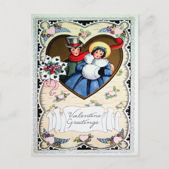 Cartes Pour Fêtes Annuelles Valentine victorienne (Devant)