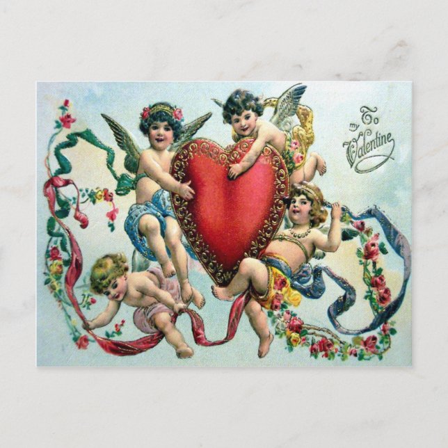 Cartes Pour Fêtes Annuelles Valentine victorienne (Devant)
