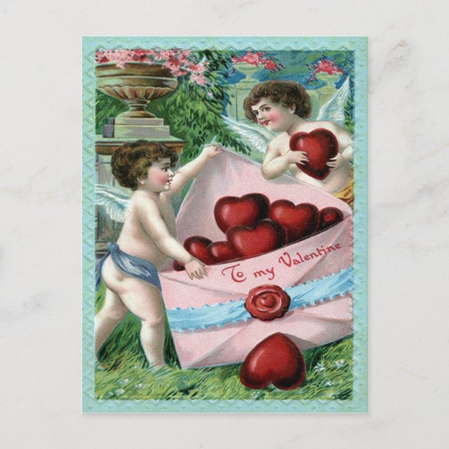 Cartes Pour Fêtes Annuelles Valentine vintage (Devant)
