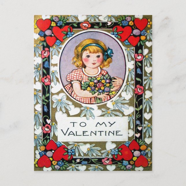 Cartes Pour Fêtes Annuelles Valentine vintage (Devant)