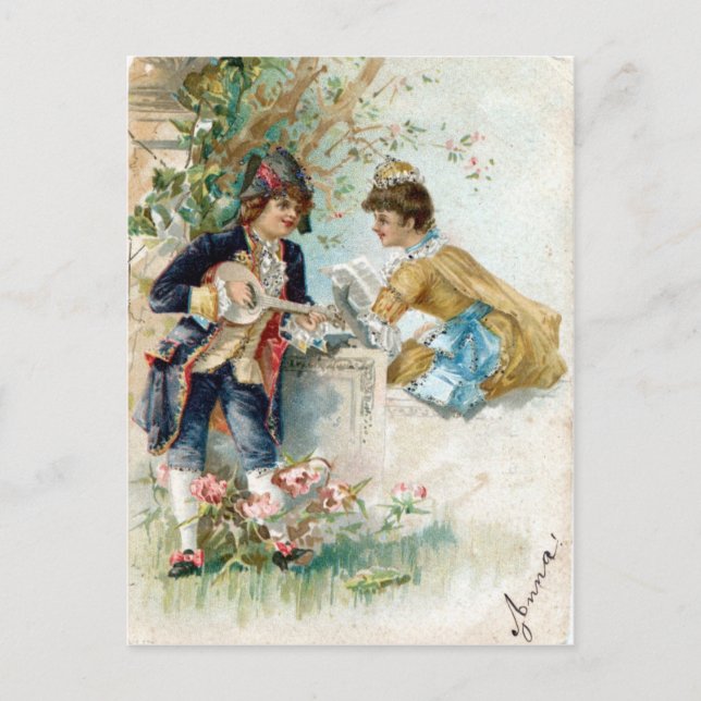 Cartes Pour Fêtes Annuelles Valentine vintage (Devant)
