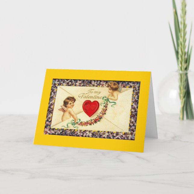 Cartes Pour Fêtes Annuelles Valentine vintage (Devant)