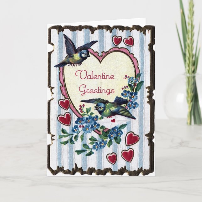 Cartes Pour Fêtes Annuelles Valentine vintage (Devant)