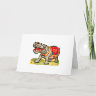 Cartes Pour Fêtes Annuelles Valentine vintage - l'hippopotame de cirque