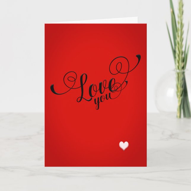 Cartes Pour Fêtes Annuelles Valentine Vous Aimez En Rouge (Devant)