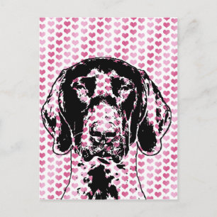 Cartes Pour Fêtes Annuelles Valentines Allemand Pointeur court Chien Silhouett
