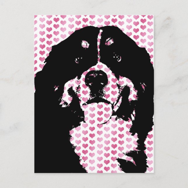 Cartes Pour Fêtes Annuelles Valentines - Bernese Mountain Dog Silhouette (Devant)