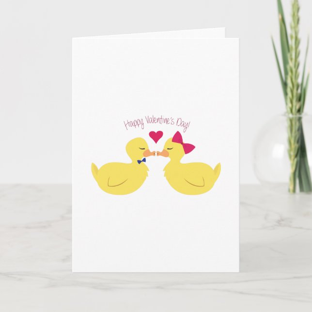 Cartes Pour Fêtes Annuelles Valentines Canards (Devant)