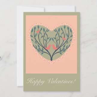 Cartes Pour Fêtes Annuelles Valentines card with birds and tree design