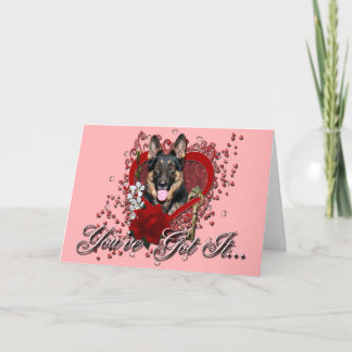 Cartes Pour Fêtes Annuelles Valentines - clé de mon coeur - berger allemand Ku