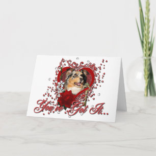 Cartes Pour Fêtes Annuelles Valentines - Clé de mon coeur - Berger australien