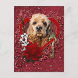Cartes Pour Fêtes Annuelles Valentines - Clé de mon coeur - Cocker Spaniel