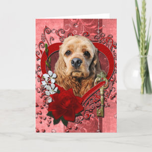 Cartes Pour Fêtes Annuelles Valentines - Clé de mon coeur - Cocker Spaniel
