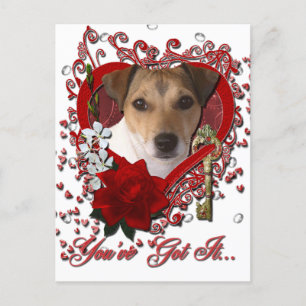 Cartes Pour Fêtes Annuelles Valentines - Clé de mon coeur - Jack Russell