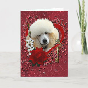 Cartes Pour Fêtes Annuelles Valentines - Clé de mon coeur - Poodle - Apricot