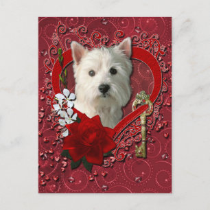 Cartes Pour Fêtes Annuelles Valentines - Clé de mon coeur West Highland Terrie