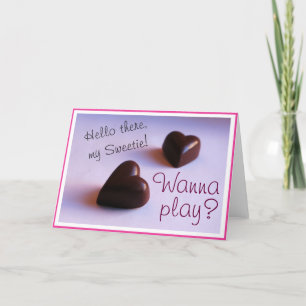 Cartes Pour Fêtes Annuelles Valentines Coeurs romantiques de chocolat Jouer n'