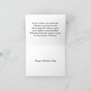 Cartes Pour Fêtes Annuelles Valentines Day avec poème