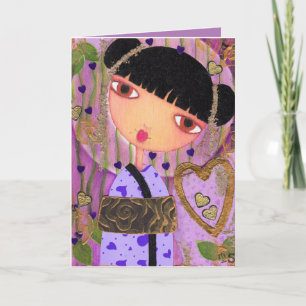 Cartes Pour Fêtes Annuelles Valentine's Day Card - Whimsical Lady
